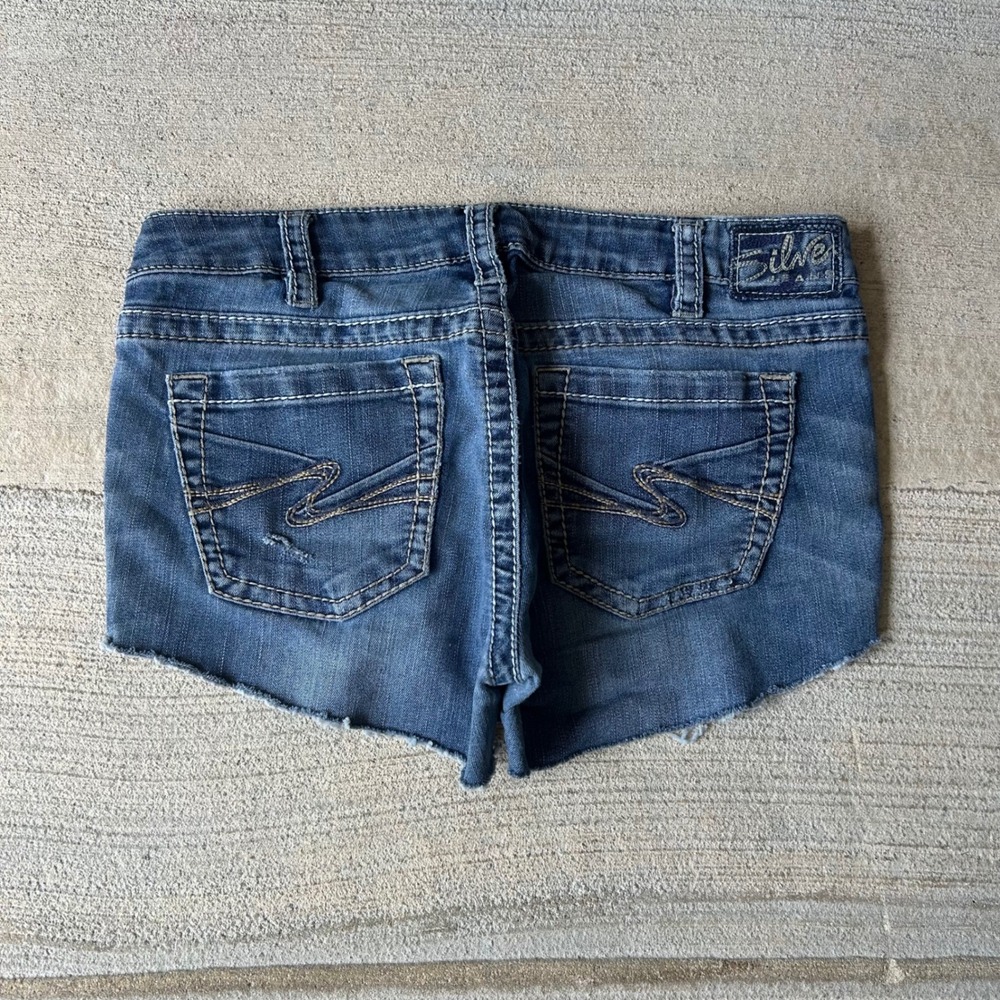 Vintage 2000s Y2K Silver Jeans Co Aiko Mid Rise Denim booth Shorts